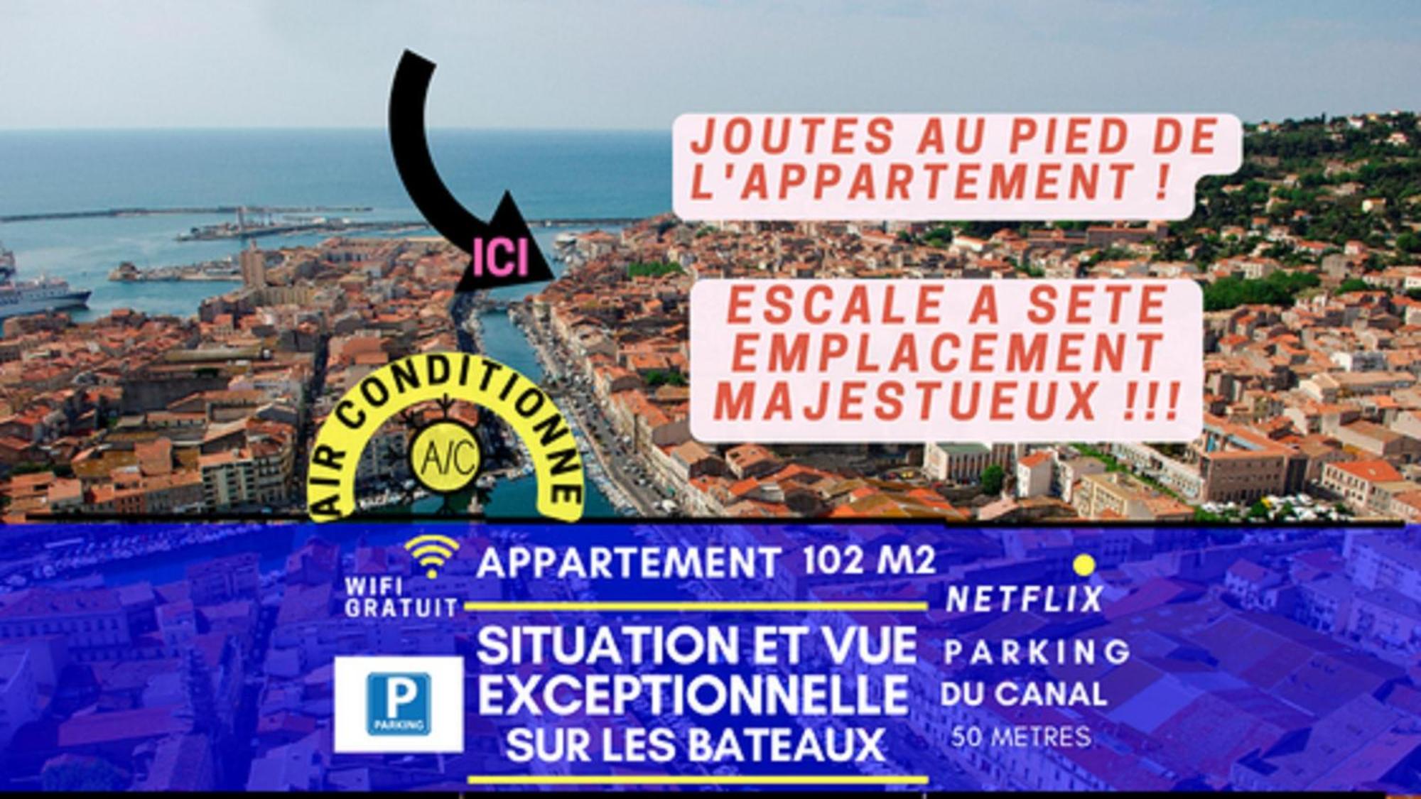 Magnifique Appart 102 M2 Au Bord De L'Eau Hyper Centre Sete Exterior photo